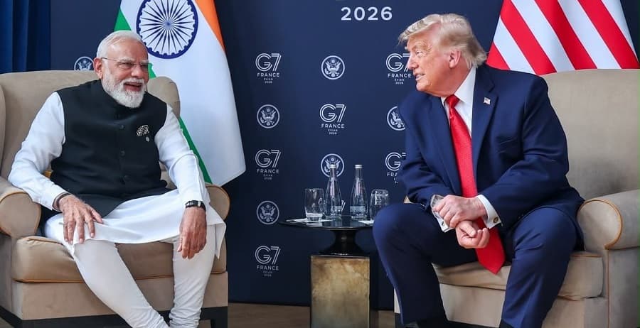 Prime Minister Shri Narendra Modi meets US President on the sidelines of the G-7 Summit in Evian, France.