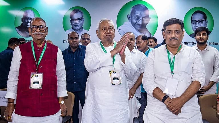 Opposed to dynastic politics JDU projects Nitish's son Nishant as its future; former CM elected party's national president.