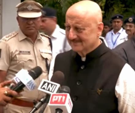 Anupam Kher arrives in Kolkata; announces the launch of a world-class acting school in Bengal.