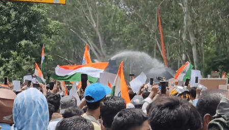 Jharkhand students’ march intensifies; police use water cannons after protesters breach barricades