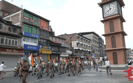 CRPF, students march together during Tiranga rally at Srinagar's Lal Chowk