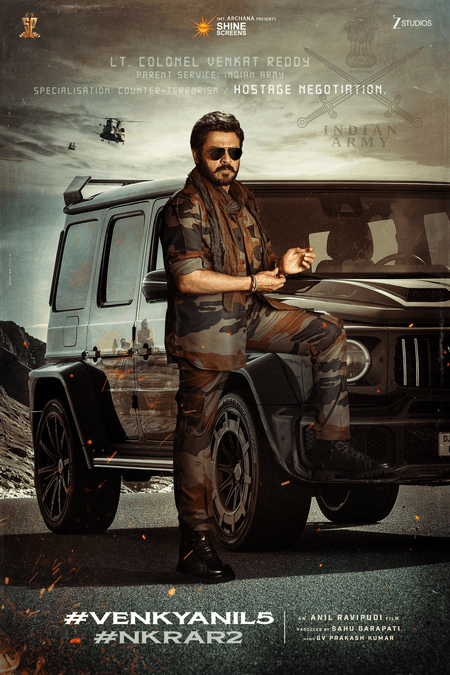 Venkatesh’s look as Lt. Colonel Venkat Reddy in Anil Ravipudi’s #VenkyAnil5 released
