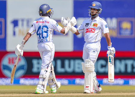 1st Test: Dickwella, Dinusha hit fifties as Sri Lanka reach 214/5, trail India by 248 runs