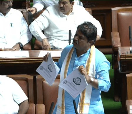 BJP, JD(S) disrupt Karnataka Assembly for fourth day; Ashoka alleges govt misled House on Nagendra case