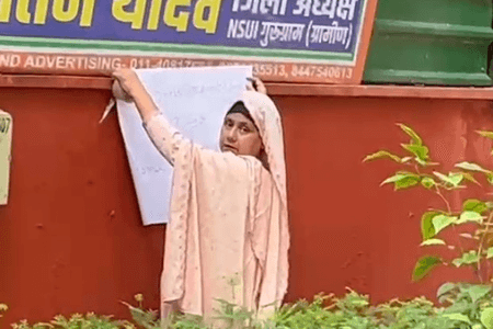 Riot victim puts up poster outside Deepender Hooda's residence for remarks on Sajjan Kumar's death