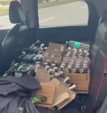 Liquor-laden car crashes in Patna, passersby scramble to pick up bottles