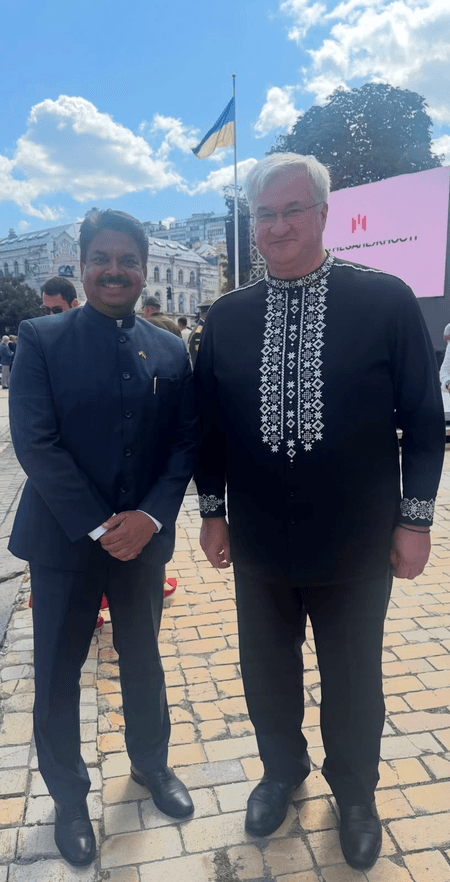 Indian Ambassador conveys Independence Day greetings to Ukraine FM