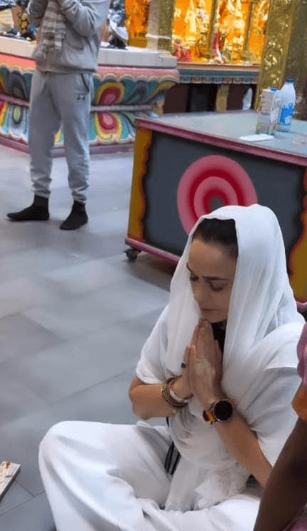 Preity Zinta offers prayers at Indian temple in Paris on the last Monday of Sawan
