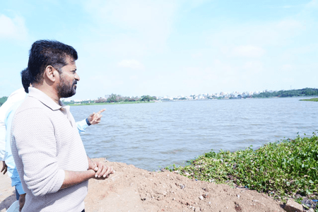Telangana CM inspects development works at Hyderabad’s Mir Alam Tank
