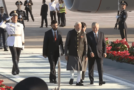 In special gesture, Uzbekistan President Mirziyoyev receives PM Modi at Tashkent airport