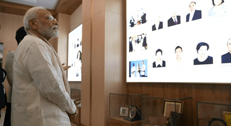 PM Modi visits Mahatma Gandhi Centre at Tashkent State University of Oriental Studies