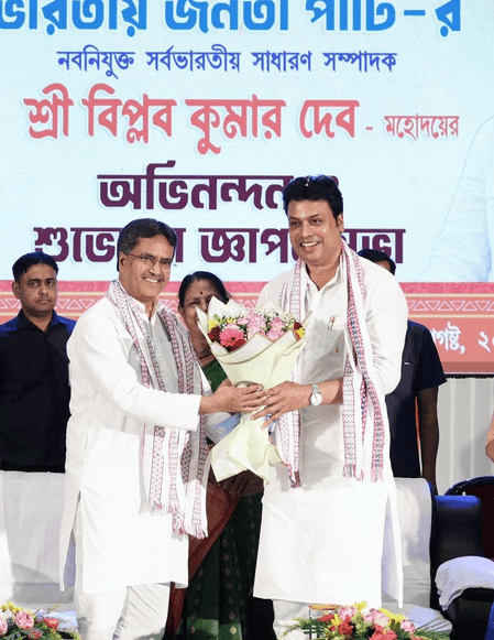 People won’t allow CPM a ‘lateral entry’ to power in Tripura: CM Saha, MP Deb