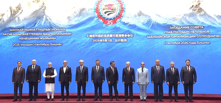 PM Modi poses for group photograph with SCO leaders at 26th Summit in Bishkek