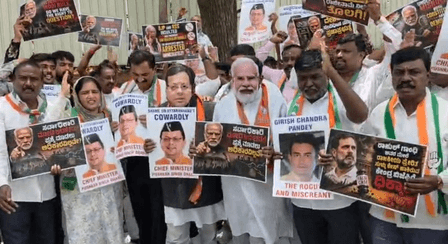 Bengaluru: Cong workers protest over FIR against Rahul Gandhi in Haldwani incident