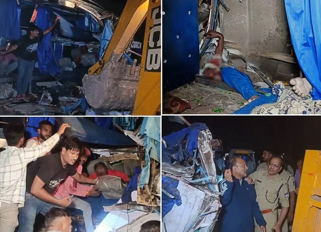 9 killed, nearly 20 injured in bus-truck collision in M.P.'s Maihar district